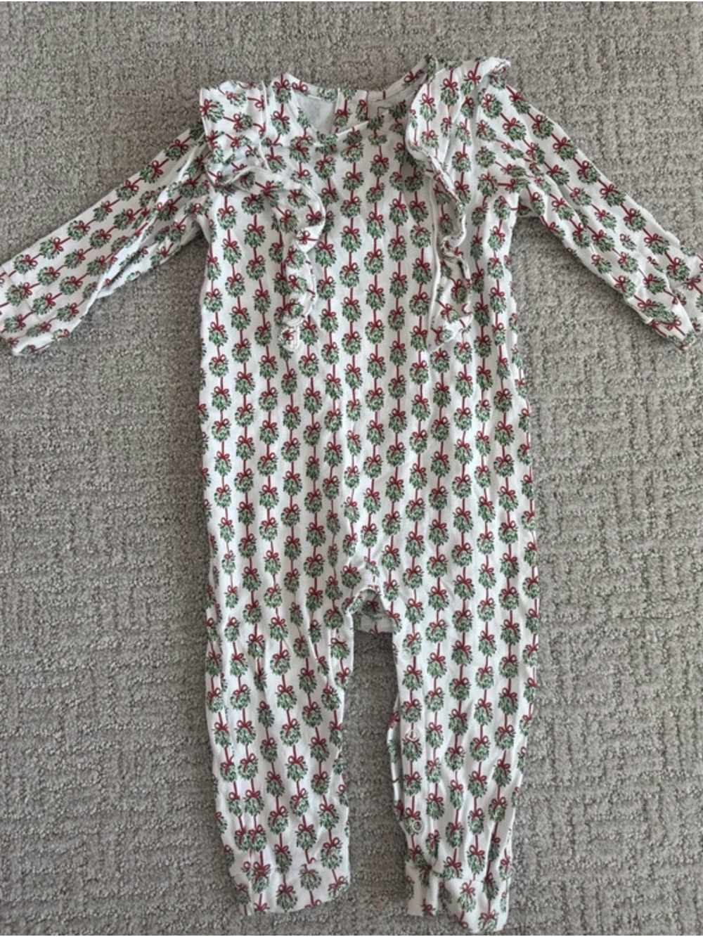 Baby Girls White Floral Ruffle One-Piece Bodysuit